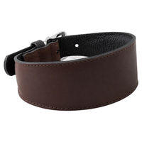 Produktbild von Windhundhalsband Vancouver aus Leder Mocca/Black Länge 57 cm Breite 40 mm