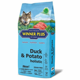 Produktbild von Winner Plus Holistic Hundefutter Ente & Kartoffel Adult Getreidefrei Monoprotein 2 x 12 kg - 2 x 12 kg