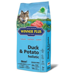 Produktbild von Winner Plus Holistic Hundefutter Ente & Kartoffel Adult Getreidefrei und Glutenfrei 12 kg - 12 kg