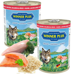 Produktbild von Winner Plus Hundefutter Huhn und Lachs mit Reis 800 g