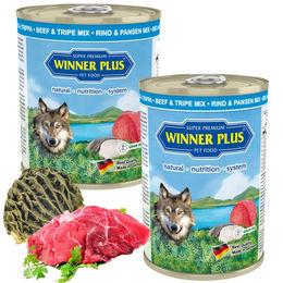Winner Plus PUR Nassfutter Rind und Pansen für Hunde Adult 400 g Dose - 400 g – Bild 1 von 2