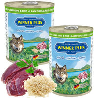 Produktbild von Winner Plus Super Premium Nassfutter Lamm und Reis Monoprotein Adult 12 x 400 g