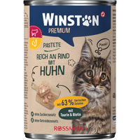 Produktbild von Winston Premium Pastete für Katzen Adult mit Rind und Huhn ohne Zucker 400g