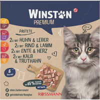 Produktbild von Winston Premium Pastete für Katzen Adult ohne Zucker 8 x 85g Beutel