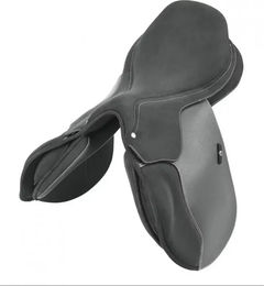 Wintec Pro Jump Springsattel für Ponys aus Kunstleder in Schwarz – Bild 1 von 7
