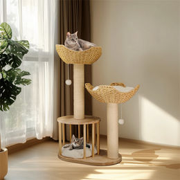 WISFOR Kratzbaum für Katzen mit Katzenhöhlen und Katzenkorb 60x40x99cm – Bild 1 von 1