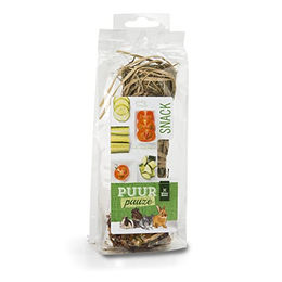 Produktbild von Witte Molen Puur Pauze Heustick Tomate und Gurke Knabberstange für Kaninchen Meerschweinchen Chinchilla und Degu 70 g - 70 g