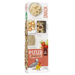 Produktbild von Witte Molen Puur pauze Sticks Knabberstange für Papageien Banane & Hagebutte 140 g - 140 g