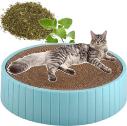WOBELL Kratzbaum für Katzen mit austauschbarer Einlage Ø 38 cm in Türkis aus Kunststoff – Bild 1 von 2
