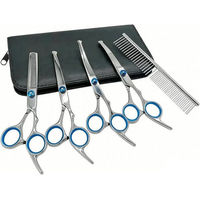 Produktbild von wohnTRAUM24 Hundeschermaschine und Scherenset für Hunde 6-teilig mit Tasche und Edelstahl-Kamm in Silber