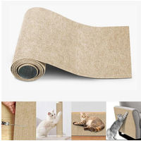 Produktbild von wohnTRAUM24 Kratzmatte für Katzen als Möbelschutz, selbstklebender Kratzteppich aus Polyester, Beige, 200x40 cm