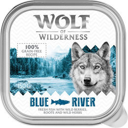 Produktbild von Wolf of Wilderness Adult Hundefutter Blue River Fisch 6 x 150 g Schalen - 6 x 150 g