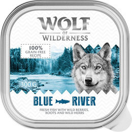 Produktbild von Wolf of Wilderness Adult Hundefutter Blue River Fisch Getreidefrei Sensitive 6 x 300 g Schalen - 24 x 300 g