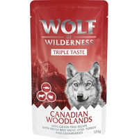 Produktbild von Wolf of Wilderness Adult Hundefutter Canadian Woodlands Triple Taste Rind Kabeljau Truthahn Getreidefrei 12 x 125 g - 12 x 125 g