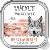 Produktbild von Wolf of Wilderness Adult Hundefutter Great Desert Pute Getreidefrei 6 x 150 g Schalen