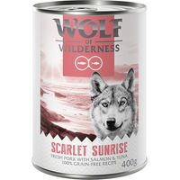 Produktbild von Wolf of Wilderness Adult Hundefutter Scarlet Sunrise mit Schwein, Lachs und Thunfisch getreidefrei 6 x 400 g - 6 x 400 g