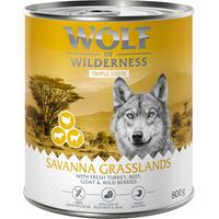 Produktbild von Wolf of Wilderness Adult Hundefutter The Savanna Triple Taste Pute Rind Ziege Getreidefrei 6 x 800 g - 6 x 800 g