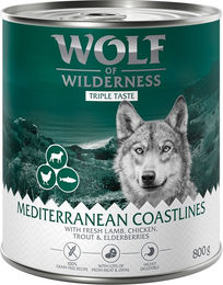 Produktbild von Wolf of Wilderness Adult Hundefutter Triple Taste The Mediterranean Lamm Huhn Forelle getreidefrei 6 x 800 g - 6 x 800 g