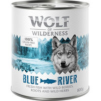 Produktbild von Wolf of Wilderness Adult Nassfutter Fisch Getreidefrei 24 x 800 g - 24 x 400 g