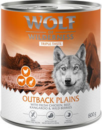 Produktbild von Wolf of Wilderness Adult The Outback Hundefutter mit Huhn, Rind und Känguru getreidefrei 6 x 800 g