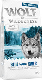 Produktbild von Wolf of Wilderness Blue River Hundefutter Adult Freilandhuhn und Lachs getreidefrei 12 kg - 12 kg