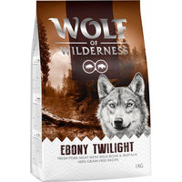 Produktbild von Wolf of Wilderness Ebony Twilight Hundefutter Wildschwein und Büffel getreidefrei 5 x 1 kg