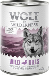 Produktbild von Wolf of Wilderness Hundefutter Adult Ente Getreidefrei 24 x 400 g - 6 x 400 g