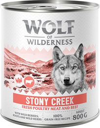 Produktbild von Wolf of Wilderness Hundefutter Adult Geflügel mit Rind getreidefrei 6 x 800 g - 6 x 800 g