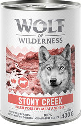 Produktbild von Wolf of Wilderness Hundefutter Adult Geflügel mit Rind Getreidefrei Monoprotein 400 g - 400 g
