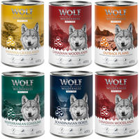 Produktbild von Wolf of Wilderness Hundefutter Adult Mixpaket 6 x 400 g Getreidefrei Monoprotein Mousse