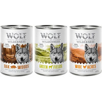 Produktbild von Wolf of Wilderness Hundefutter Adult Mixpaket 6 x 400 g Mousse Wildschwein Huhn Lamm getreidefrei monoprotein - 6 x 400 g
