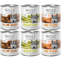 Produktbild von Wolf of Wilderness Hundefutter Adult Mixpaket 6 x 800 g Getreidefrei Monoprotein Wildschwein Huhn Lamm - 28 x 800 g