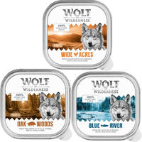 Produktbild von Wolf of Wilderness Hundefutter Adult Mixpaket Getreidefrei Monoprotein Wildschwein Huhn Fisch 6 x 300 g Schalen