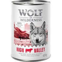 Produktbild von Wolf of Wilderness Hundefutter Adult Rind Getreidefrei und Sensitive 6 x 400 g - 6 x 400 g