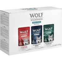 Produktbild von Wolf of Wilderness Hundefutter Adult Triple Taste Mixpaket 12 x 125 g Getreidefrei - 12 x 125 g