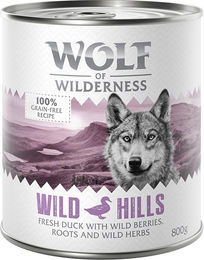Produktbild von Wolf of Wilderness Hundefutter Adult Wild Hills Ente getreidefrei 24 x 800 g - 6 x 800 g