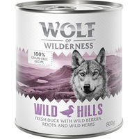 Produktbild von Wolf of Wilderness Hundefutter Adult Wild Hills Ente getreidefrei 24 x 800 g - 6 x 800 g