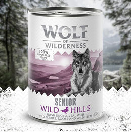 Produktbild von Wolf of Wilderness Hundefutter Senior Duo-Protein Mix Lamm Ente Getreidefrei 24 x 400 g - 24 x 400 g