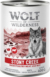 Produktbild von Wolf of Wilderness Hundefutter Senior Geflügel mit Rind getreidefrei 6 x 400 g - 6 x 400 g
