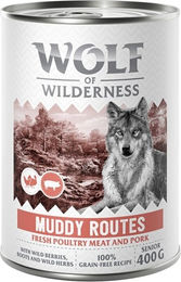 Produktbild von Wolf of Wilderness Hundefutter Senior Geflügel mit Schwein getreidefrei 6 x 400 g - 6 x 400 g