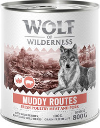 Produktbild von Wolf of Wilderness Hundefutter Senior Geflügel mit Schwein getreidefrei 6 x 800 g - 6 x 800 g
