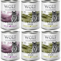 Produktbild von Wolf of Wilderness Hundefutter Senior Mixpaket Getreidefrei 6 x 400 g Lamm Huhn Ente Kalb - 6 x 400 g