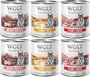 Produktbild von Wolf of Wilderness Hundefutter Senior Mixpaket Getreidefrei 6 x 800 g Geflügel Rind Schwein und Huhn - 6 x 800 g