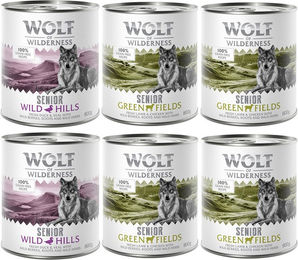 Produktbild von Wolf of Wilderness Hundefutter Senior Mixpaket Getreidefrei 6 x 800 g Lamm Huhn Ente Kalb - 6 x 800 g