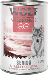 Produktbild von Wolf of Wilderness Hundefutter Senior Scarlet Sunrise mit frischem rotem Fleisch und Schwein getreidefrei 6 x 400 g - 6 x 400 g