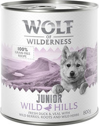 Produktbild von Wolf of Wilderness Junior Hundefutter Ente und Kalb getreidefrei 24 x 800 g - 24 x 800 g