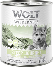 Produktbild von Wolf of Wilderness Junior Hundefutter Geflügel mit Lamm getreidefrei 6 x 800 g - 6 x 800 g
