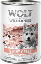Produktbild von Wolf of Wilderness Junior Hundefutter Geflügel mit Rind getreidefrei 6 x 400 g - 6 x 400 g