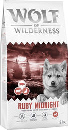 Produktbild von Wolf of Wilderness Junior Ruby Midnight Hundefutter Rind und Kaninchen getreidefrei 12 kg - 12 kg