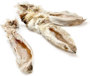 Wolf of Wilderness Kaninchenohren mit Fell Naturkauartikel getreidefrei 200 g – Bild 1 von 1